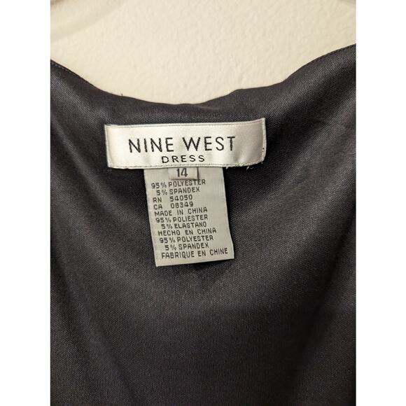 Nine West Empire Waist Size 14 Brown & Black Stretchy Dress NWT - Picture 3 of 4